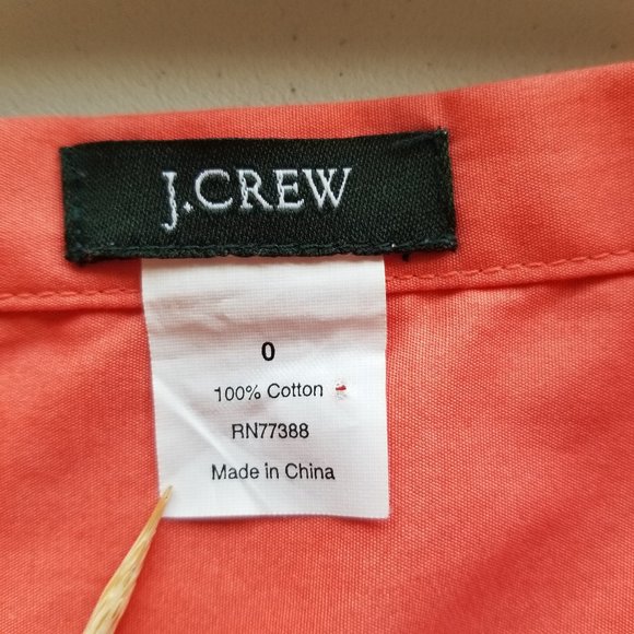 J. Crew cotton peach pleated tulip skirt size 0 - Picture 8 of 12
